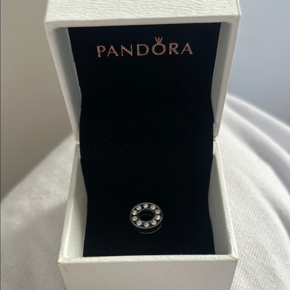 Pandora Silver Charm with Clear Stones
